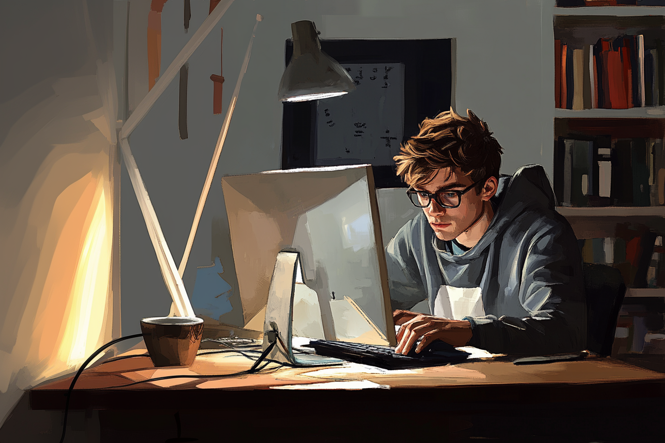 dafran500_A_student_doing_his_master_thesis_working_hard_on_his_d92e18b5-92f7-4d6e-ba36-b967465ed1bc